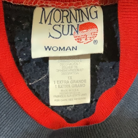 MORNING SUN VINTAGE WOMENS DOUBLE COLLARD CHRISTMAS SWEATSHIRT SZ 1X - Picture 8 of 9
